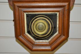 Antique New Haven Short Drop Octogon Hanging Clock.