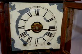 Antique Seth Thomas Cottage Clock. 6″ metal dial, T&S,