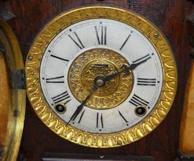 Antique Ingraham “Cabinet No. 8” Clock. Dark oak case