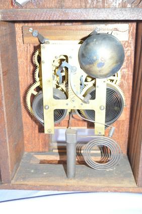 Antique Ingraham “Cabinet No. 8” Clock. Dark oak case