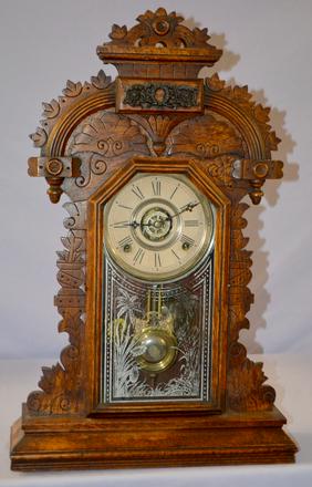 Antique Ingraham Kitchen Mantel Clock “Ducat”. Oak case