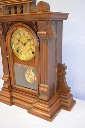Ingraham Walnut “Bazar” Cabinet Clock. T&S, unsigned