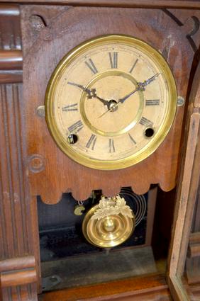 Ingraham Walnut “Bazar” Cabinet Clock. T&S, unsigned