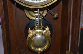 Antique Black Walnut Kitchen Clock. New Haven w/ paper