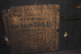 Antique Black Walnut Kitchen Clock. New Haven w/ paper