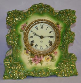Antique Porcelain Clock. Wisdom, eight day, half hour