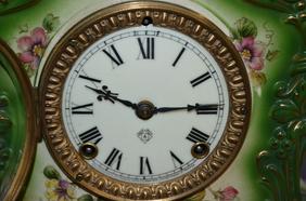 Antique Porcelain Clock. Wisdom, eight day, half hour