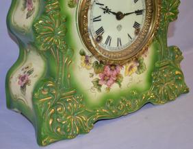 Antique Porcelain Clock. Wisdom, eight day, half hour