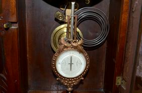 Antique Ash Wood “Oregon” Kitchen Clock. Mirrorside,