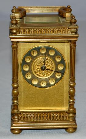 Antique French Carriage Clock. Unsigned, pinwheel