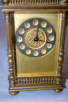 Antique French Carriage Clock. Unsigned, pinwheel