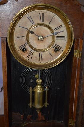 Antique Oak “Carlos” Kitchen Clock. T & S; unsigned