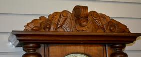 Walnut Carved German Vienna Regulator. T&S, decorated