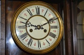 Walnut Carved German Vienna Regulator. T&S, decorated