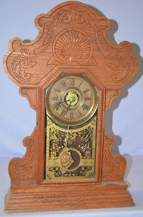 Antique Sessions Oak Kitchen Clock, F-32. T & S with