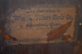 Antique Gilbert Kitchen Mantel Clock. Walnut case,