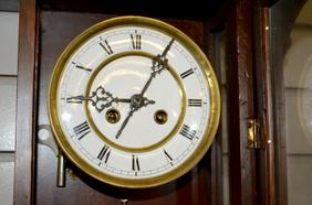 German Lady Head Carved R.A Clock. T&S, unsigned 5″
