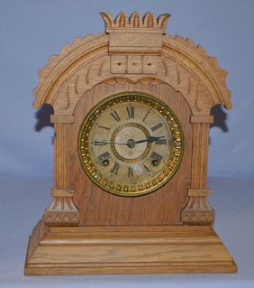 Antique Gilbert Kitchen Mantel Clock “Leopard”. Walnut