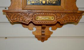 Antique Ingraham “Suwanne” Hanging Kitchen Clock. Oak