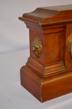 Antique Seth Thomas Oak Case Mantel Clock. Polished oak