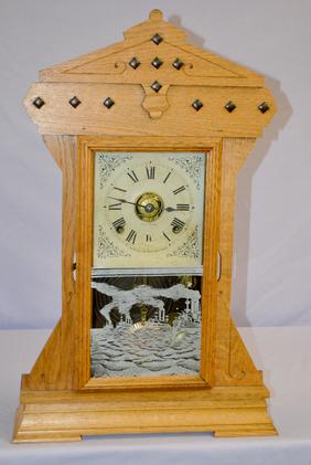 Antique Seth Thomas Fleet Series Mantel Clock. Oak case