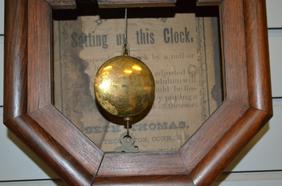 Antique Seth Thomas Octogon Short Drop Clock. Mahogany