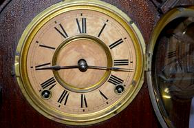 Antique Ansonia “Triste” Cabinet Clock. Black Walnut