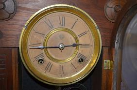 Antique Ansonia “Cuba” Mantel Clock.  Walnut case with