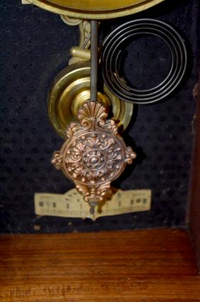 Antique Ansonia “Cuba” Mantel Clock.  Walnut case with