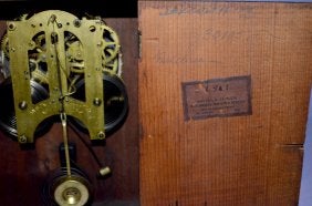 Antique Ansonia Oak “Troy” Cabinet Clock