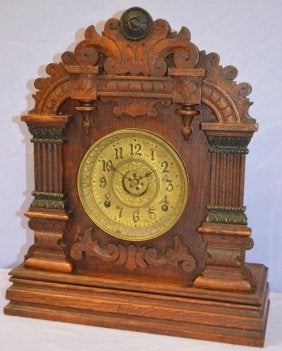 Antique Ingraham Oak “ERA” Cabinet Clock
