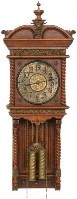 Ansonia “Niobe” Oak Weight Driven Wall Clock