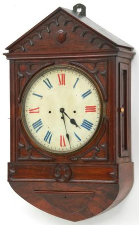 Rosewood 3 Train Gothic Fusee Wall Clock