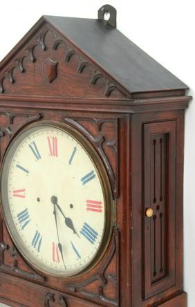 Rosewood 3 Train Gothic Fusee Wall Clock