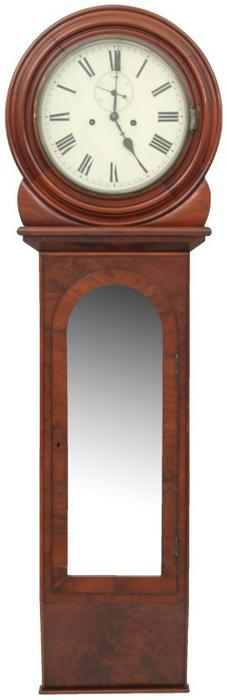 English Two Weight Mahogany Wall Clock