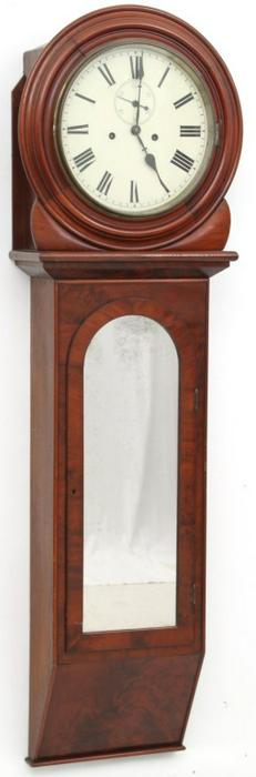 English Two Weight Mahogany Wall Clock