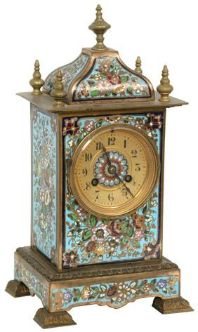 French Chempleve Mantle Clock