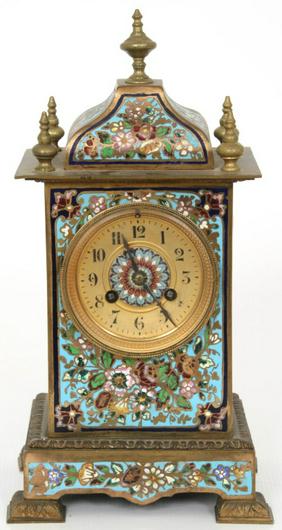 French Chempleve Mantle Clock