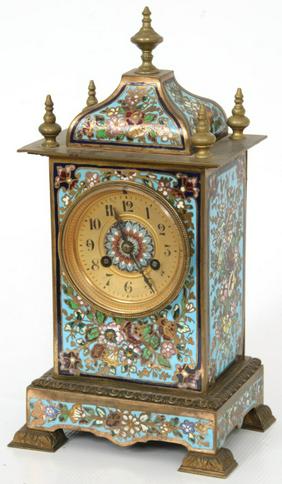 French Chempleve Mantle Clock