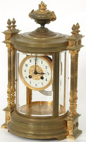 French Brass Crystal Regulator