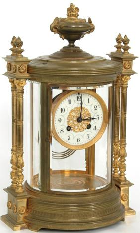 French Brass Crystal Regulator