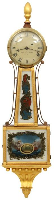 John H. Anderson Gold Gilded Banjo Clock