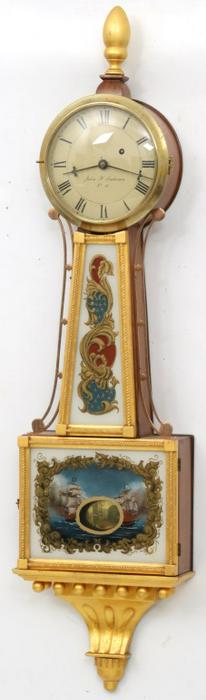 John H. Anderson Gold Gilded Banjo Clock