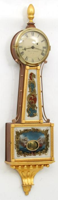 John H. Anderson Gold Gilded Banjo Clock