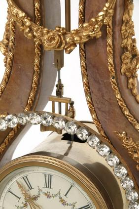Alabaster Lyre Mantle Clock