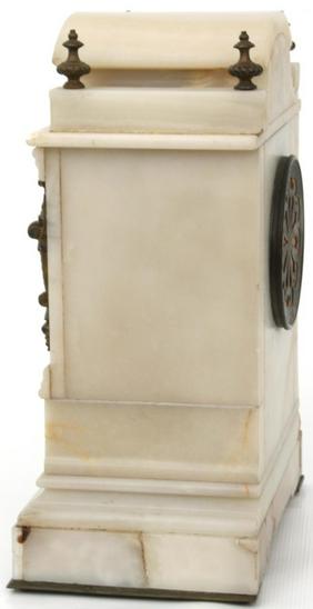 French Eight Day Alabaster & Bronze Mantle Clock
