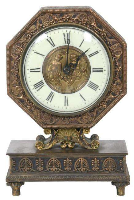 E.F. Caldwell & Co. Gilt Bronze Mantle Clock