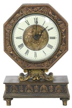E.F. Caldwell & Co. Gilt Bronze Mantle Clock