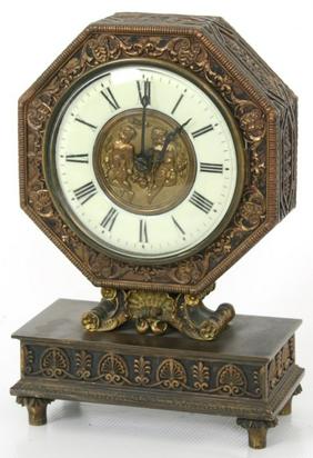 E.F. Caldwell & Co. Gilt Bronze Mantle Clock