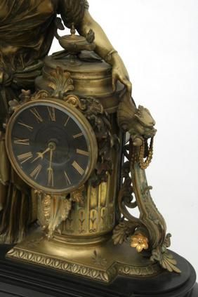 Ball Black & Co. Bronze & Marble Figural Clock